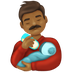 How Man Feeding Baby: Medium-Dark Skin Tone emoji looks on Emojipedia.