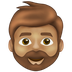 Cómo se ve el emoji Hombre: tono de piel medio y barba en Emojipedia.