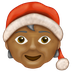 Cómo se ve el emoji Noel: tono de piel oscuro medio en Emojipedia.