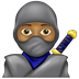 Hoe Ninja: donkergetinte huidskleur emoji eruit ziet op Emojipedia.