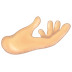 How Palm up Hand: Light Skin Tone emoji looks on Emojipedia.