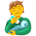 Hoe Persoon die een baby voedt emoji eruit ziet op Emojipedia.