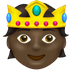 A quoi ressemblent les emoji Personne avec une couronne : peau foncée sur Emojipedia.