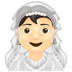 How Person with Veil: Light Skin Tone emoji looks on Emojipedia.