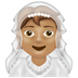 A quoi ressemblent les emoji Personne mariée avec voile: peau légèrement mate sur Emojipedia.