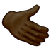 How Rightwards Hand: Dark Skin Tone emoji looks on Emojipedia.