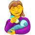 Cómo se ve el emoji Mujer alimentando a bebé en Emojipedia.