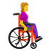 How Woman in Manual Wheelchair Facing Right emoji looks on Emojipedia.