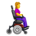 A quoi ressemblent les emoji Femme en fauteuil motorisé vers la droite sur Emojipedia.