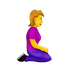 How Woman Kneeling Facing Right emoji looks on Emojipedia.