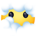 Hoe Gezicht in de wolken emoji eruit ziet op Facebook.