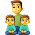 Come Famiglia: uomo, bambino e bambino emoji appare su Facebook.