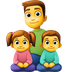 Come Famiglia: uomo, bambina e bambino emoji appare su Facebook.