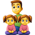 Come Famiglia: uomo, bambina e bambina emoji appare su Facebook.