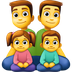 Come Famiglia: uomo, uomo, bambina e bambino emoji appare su Facebook.