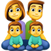 Come Famiglia: uomo, donna, bambino e bambino emoji appare su Facebook.