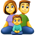 Come Famiglia: uomo, donna e bambino emoji appare su Facebook.