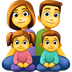 Come Famiglia: uomo, donna, bambina e bambino emoji appare su Facebook.