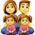 Come Famiglia: uomo, donna, bambina e bambina emoji appare su Facebook.