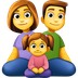 Come Famiglia: uomo, donna e bambina emoji appare su Facebook.