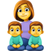 Come Famiglia: donna, bambino e bambino emoji appare su Facebook.