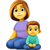 Come Famiglia: donna e bambino emoji appare su Facebook.