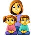 Come Famiglia: donna, bambina e bambino emoji appare su Facebook.