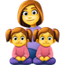 Come Famiglia: donna, bambina e bambina emoji appare su Facebook.