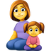 Come Famiglia: donna e bambina emoji appare su Facebook.