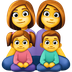 Come Famiglia: donna, donna, bambina e bambino emoji appare su Facebook.