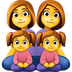 Come Famiglia: donna, donna, bambina e bambina emoji appare su Facebook.