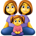 Come Famiglia: donna, donna e bambina emoji appare su Facebook.