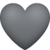 Bagaimana Grey Heart emoji terlihat di Facebook.