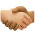 Bagaimana Handshake: Medium-Light Skin Tone, Medium-Dark Skin Tone emoji terlihat di Facebook.