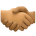 Bagaimana Handshake: Medium Skin Tone, Medium-Dark Skin Tone emoji terlihat di Facebook.