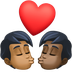 Bagaimana Kiss: Person, Person, Medium-Dark Skin Tone, Dark Skin Tone emoji terlihat di Facebook.