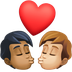 Bagaimana Kiss: Person, Person, Medium-Dark Skin Tone, Medium-Light Skin Tone emoji terlihat di Facebook.