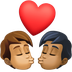 Bagaimana Kiss: Person, Person, Medium Skin Tone, Medium-Dark Skin Tone emoji terlihat di Facebook.