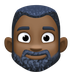 Bagaimana Man: Dark Skin Tone, Beard emoji terlihat di Facebook.