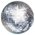 Bagaimana Mirror Ball emoji terlihat di Facebook.