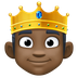 Bagaimana Person with Crown: Dark Skin Tone emoji terlihat di Facebook.