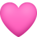 Bagaimana Pink Heart emoji terlihat di Facebook.