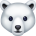 Cómo se ve el emoji Oso polar en Facebook.