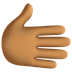 Bagaimana Rightwards Hand: Medium-Dark Skin Tone emoji terlihat di Facebook.