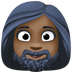 Bagaimana Woman: Dark Skin Tone, Beard emoji terlihat di Facebook.