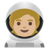 A quoi ressemblent les emoji Astronaute: peau moyennement claire sur Google.