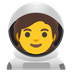 Hvordan Astronaut emoji ser ud på Google.