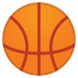 Hvordan Basketball emoji ser ud på Google.