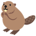 Bagaimana emoji Beaver kelihatan di Google.