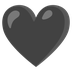 Cómo se ve el emoji Corazón negro en Google.